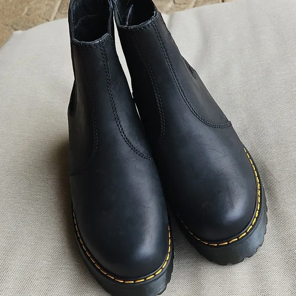 Dr. Martens Black Chelsea Boots with Yellow Accents - Picture 5 of 10